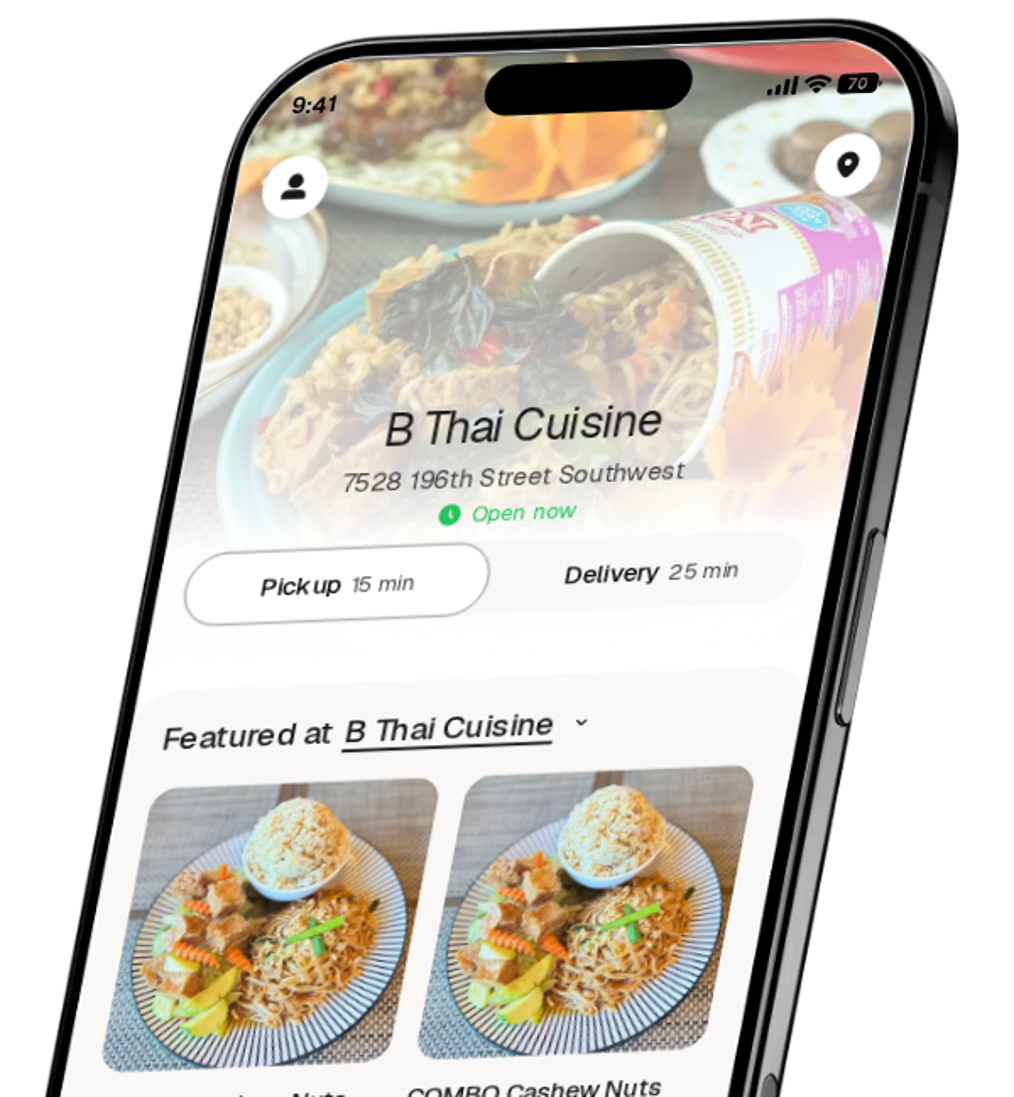 B Thai Cuisine app preview